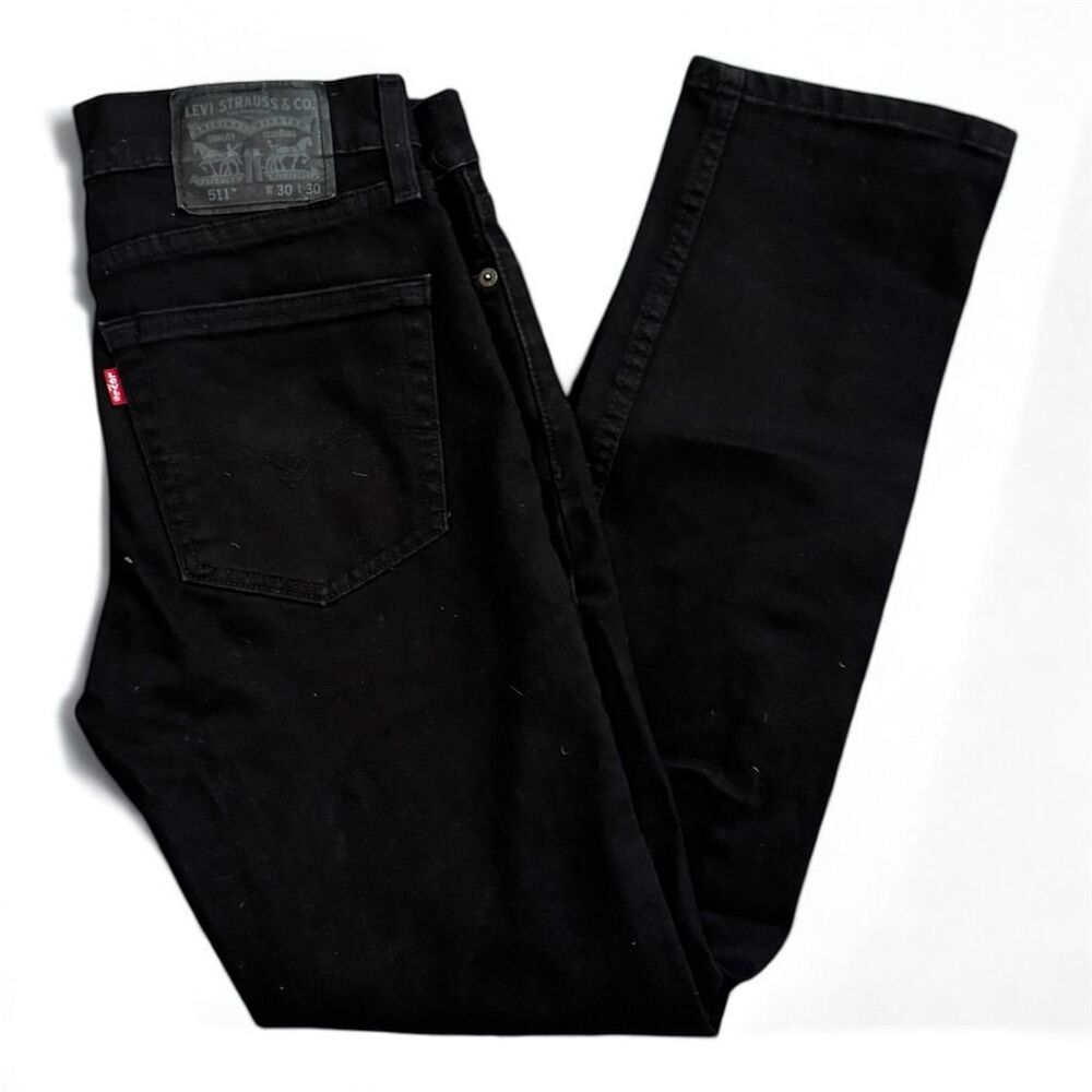 Levi's 511 Slim Fit Men's Jeans Black Size 30x30 Denim 5-Pocket Style
